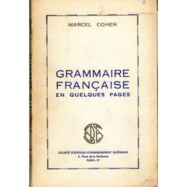  - cohen-marcel-grammaire-francaise-en-quelques-pages-grammaire-francaise-en-quelques-pages-livre-874887939_ML