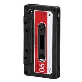 Coque Iphone 4 Cassette Audio En Silicone Noire